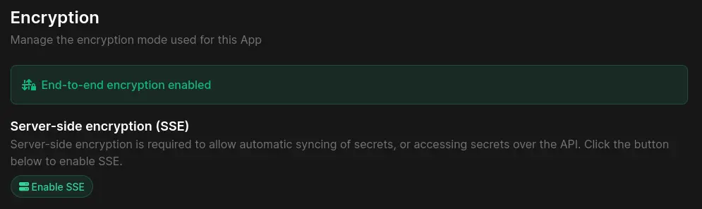 enable sse button