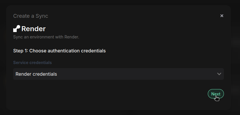 select render creds